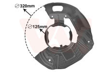 Ochranný plech proti rozstřikování, brzdový kotouč VAN WEZEL 0639371