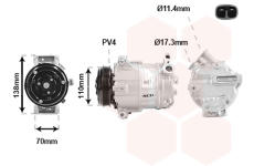 Kompresor, klimatizace VAN WEZEL 1701K703