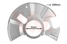 Ochranný plech proti rozstřikování, brzdový kotouč VAN WEZEL 2741371