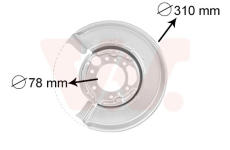 Ochranný plech proti rozstreku, Brzdový kotúč VAN WEZEL 3075373