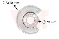 Ochranný plech proti rozstřikování, brzdový kotouč VAN WEZEL 3075374