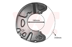 Ochranný plech proti rozstřikování, brzdový kotouč VAN WEZEL 3097372