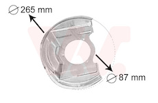 Ochranný plech proti rozstřikování, brzdový kotouč VAN WEZEL 3770371