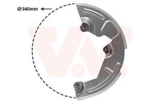 Ochranný plech proti rozstřikování, brzdový kotouč VAN WEZEL 4388372