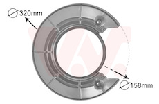 Ochranný plech proti rozstřikování, brzdový kotouč VAN WEZEL 4730374