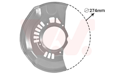 Ochranný plech proti rozstřikování, brzdový kotouč VAN WEZEL 5308372