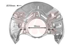 Ochranný plech proti rozstřikování, brzdový kotouč VAN WEZEL 5398372