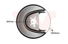 Ochranný plech proti rozstřikování, brzdový kotouč VAN WEZEL 5814374