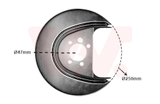 Ochranný plech proti rozstřikování, brzdový kotouč VAN WEZEL 5829374