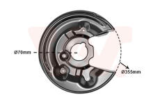 Ochranný plech proti rozstřikování, brzdový kotouč VAN WEZEL 5839374