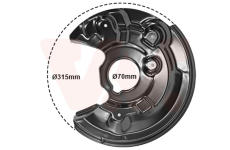Ochranný plech proti rozstřikování, brzdový kotouč VAN WEZEL 7606378