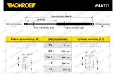 Pneumaticka pruzina, kapota motoru MONROE ML6111
