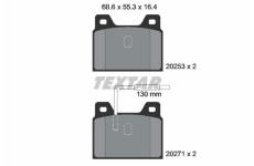 Sada brzdových destiček, kotoučová brzda TEXTAR 2025301