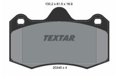 Sada brzdových destiček, kotoučová brzda TEXTAR 2034501