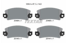 Sada brzdových destiček, kotoučová brzda TEXTAR 2049401