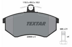 Sada brzdových destiček, kotoučová brzda TEXTAR 2066928