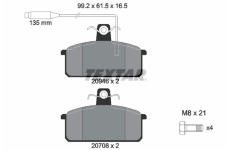 Sada brzdových destiček, kotoučová brzda TEXTAR 2094602