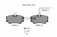 Sada brzdových destiček, kotoučová brzda TEXTAR 2116501