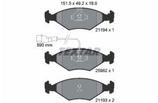 Sada brzdových destiček, kotoučová brzda TEXTAR 2119401