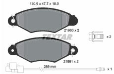 Sada brzdových platničiek kotúčovej brzdy TEXTAR 2198009