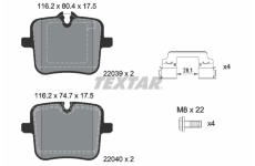 Sada brzdových platničiek kotúčovej brzdy TEXTAR 2203901