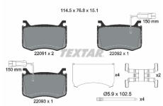 Sada brzdových platničiek kotúčovej brzdy TEXTAR 2209101