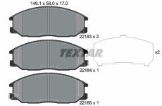 Sada brzdových destiček, kotoučová brzda TEXTAR 2218301