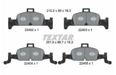 Sada brzdových destiček, kotoučová brzda TEXTAR 2240201