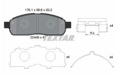 Sada brzdových destiček, kotoučová brzda TEXTAR 2240601