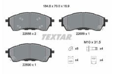 Sada brzdových platničiek kotúčovej brzdy TEXTAR 2268801