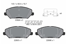 Sada brzdových platničiek kotúčovej brzdy TEXTAR 2280401