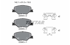 Sada brzdových destiček, kotoučová brzda TEXTAR 2283801