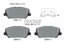 Sada brzdových destiček, kotoučová brzda TEXTAR 2290701