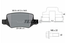 Sada brzdových platničiek kotúčovej brzdy TEXTAR 2313803