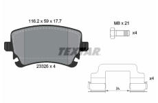 Sada brzdových platničiek kotúčovej brzdy TEXTAR 2332607