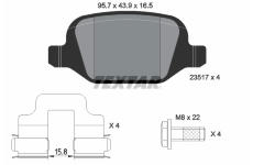 Sada brzdových destiček, kotoučová brzda TEXTAR 2351703