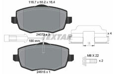 Sada brzdových platničiek kotúčovej brzdy TEXTAR 2407303