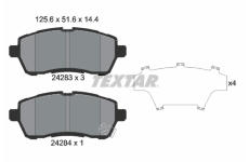 Sada brzdových platničiek kotúčovej brzdy TEXTAR 2428314
