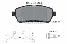 Sada brzdových platničiek kotúčovej brzdy TEXTAR 2428302