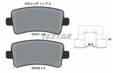 Sada brzdových destiček, kotoučová brzda TEXTAR 2442101