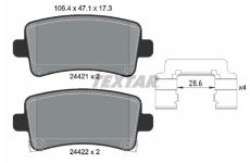 Sada brzdových destiček, kotoučová brzda TEXTAR 2442102