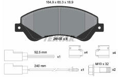 Sada brzdových destiček, kotoučová brzda Textar 2448501