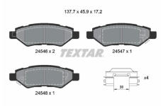 Sada brzdových platničiek kotúčovej brzdy TEXTAR 2454601