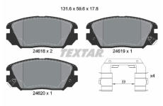 Sada brzdových destiček, kotoučová brzda TEXTAR 2461801