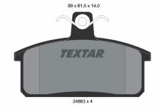 Sada brzdových destiček, kotoučová brzda TEXTAR 2466301