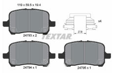 Sada brzdových destiček, kotoučová brzda TEXTAR 2479301