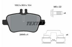 Sada brzdových platničiek kotúčovej brzdy TEXTAR 2484801