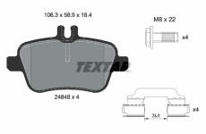 Sada brzdových platničiek kotúčovej brzdy TEXTAR 2484805