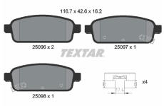Sada brzdových destiček, kotoučová brzda TEXTAR 2509601