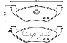 Sada brzdových destiček, kotoučová brzda TEXTAR 2510801